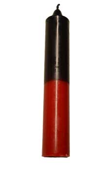 9" Black/ Red pillar candle