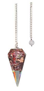 6-sided Garnet orgone pendulum