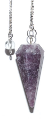 6-sided Lepidolite pendulum