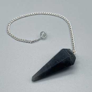 6-sided Black Obsidian pendulum