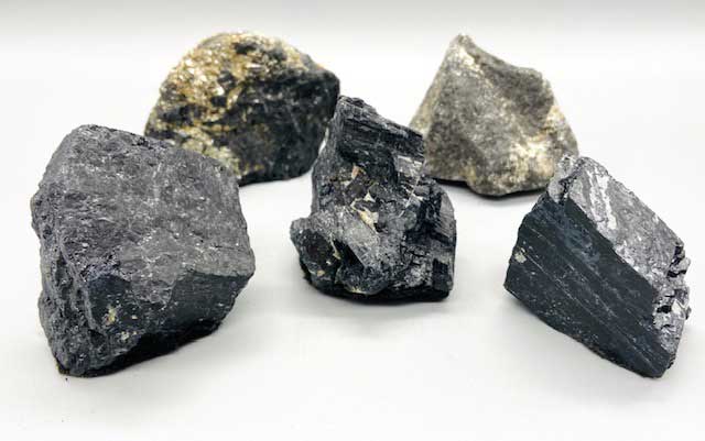 ~1.5 lb Slabs Tourmaline, Black untumbled stone