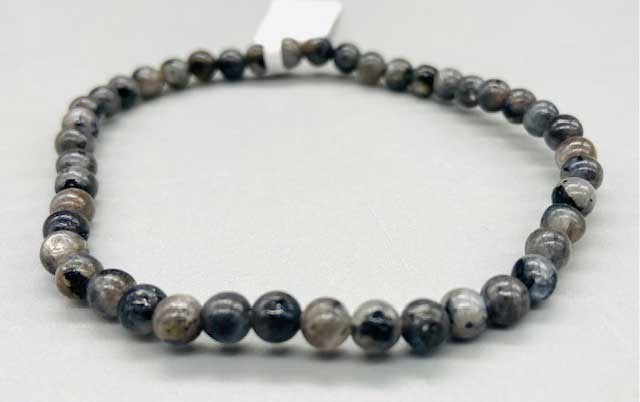 4mm Labradorite, Black bracelet