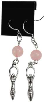 Rose Quartz Goddess earrings