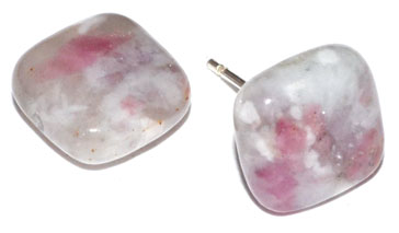Pink Tourmaline Quartz stud earrings