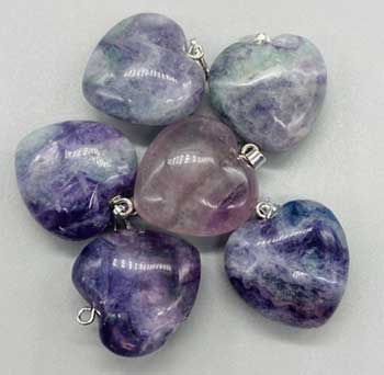 1" Fluorite, Rainbow heart