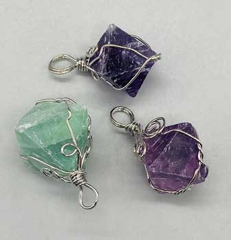 Wire Wrapped Fluorite octahedron