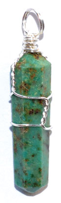 Chrysocolla wire wrapped point