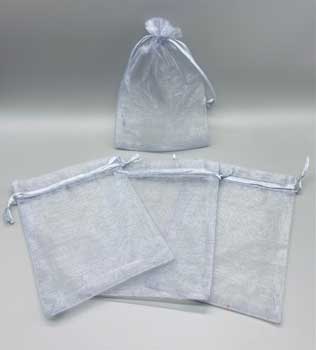 100 pack 4" x 6" Silver organza bag