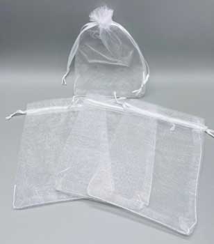 100 pack 4" x 6" White organza bag